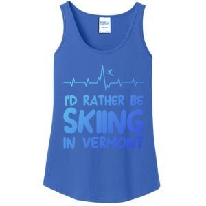 Id Rather Be Skiing In Vermont Skiing Gift Ladies Essential Tank