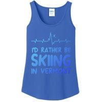 Id Rather Be Skiing In Vermont Skiing Gift Ladies Essential Tank