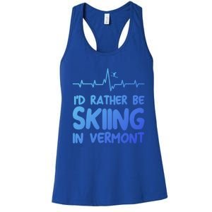 Id Rather Be Skiing In Vermont Skiing Gift Women's Racerback Tank