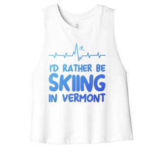 Id Rather Be Skiing In Vermont Skiing Gift Women's Racerback Cropped Tank