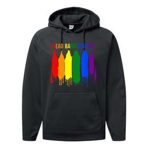 I Read Banned Books Week Rainbow LGBT Book Lover Teacher Performance Fleece Hoodie