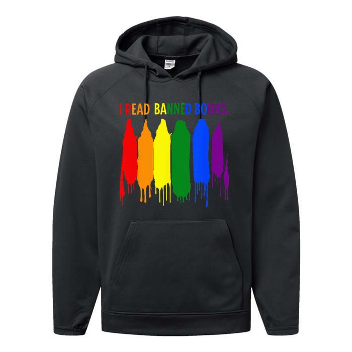 I Read Banned Books Week Rainbow LGBT Book Lover Teacher Performance Fleece Hoodie