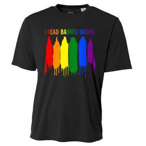 I Read Banned Books Week Rainbow LGBT Book Lover Teacher Cooling Performance Crew T-Shirt