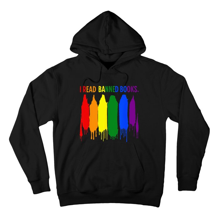 I Read Banned Books Week Rainbow LGBT Book Lover Teacher Hoodie