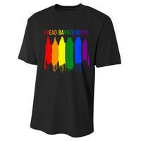 I Read Banned Books Week Rainbow LGBT Book Lover Teacher Performance Sprint T-Shirt