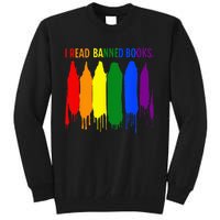 I Read Banned Books Week Rainbow LGBT Book Lover Teacher Tall Sweatshirt