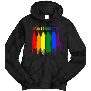 I Read Banned Books Week Rainbow LGBT Book Lover Teacher Tie Dye Hoodie