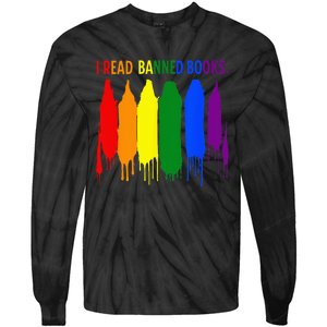 I Read Banned Books Week Rainbow LGBT Book Lover Teacher Tie-Dye Long Sleeve Shirt