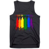 I Read Banned Books Week Rainbow LGBT Book Lover Teacher Tank Top