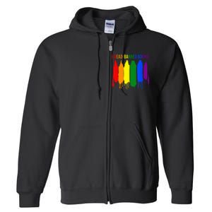 I Read Banned Books Week Rainbow LGBT Book Lover Teacher Full Zip Hoodie