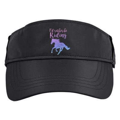 ID Rather Be Riding Horses Horseback Equestrian Rider Gift Adult Drive Performance Visor