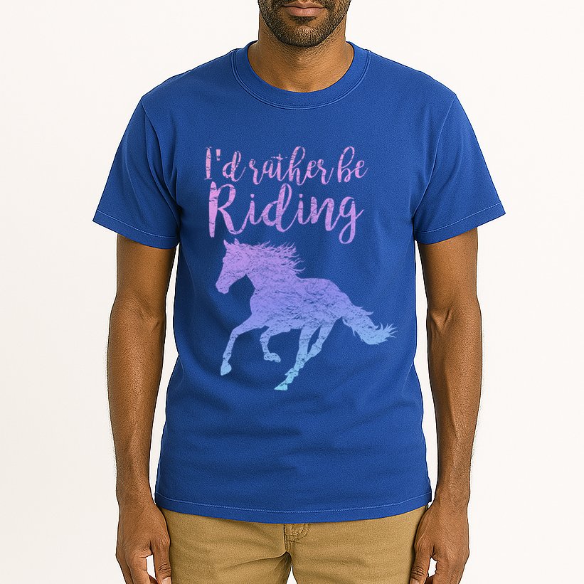 ID Rather Be Riding Horses Horseback Equestrian Rider Gift Tall T-Shirt