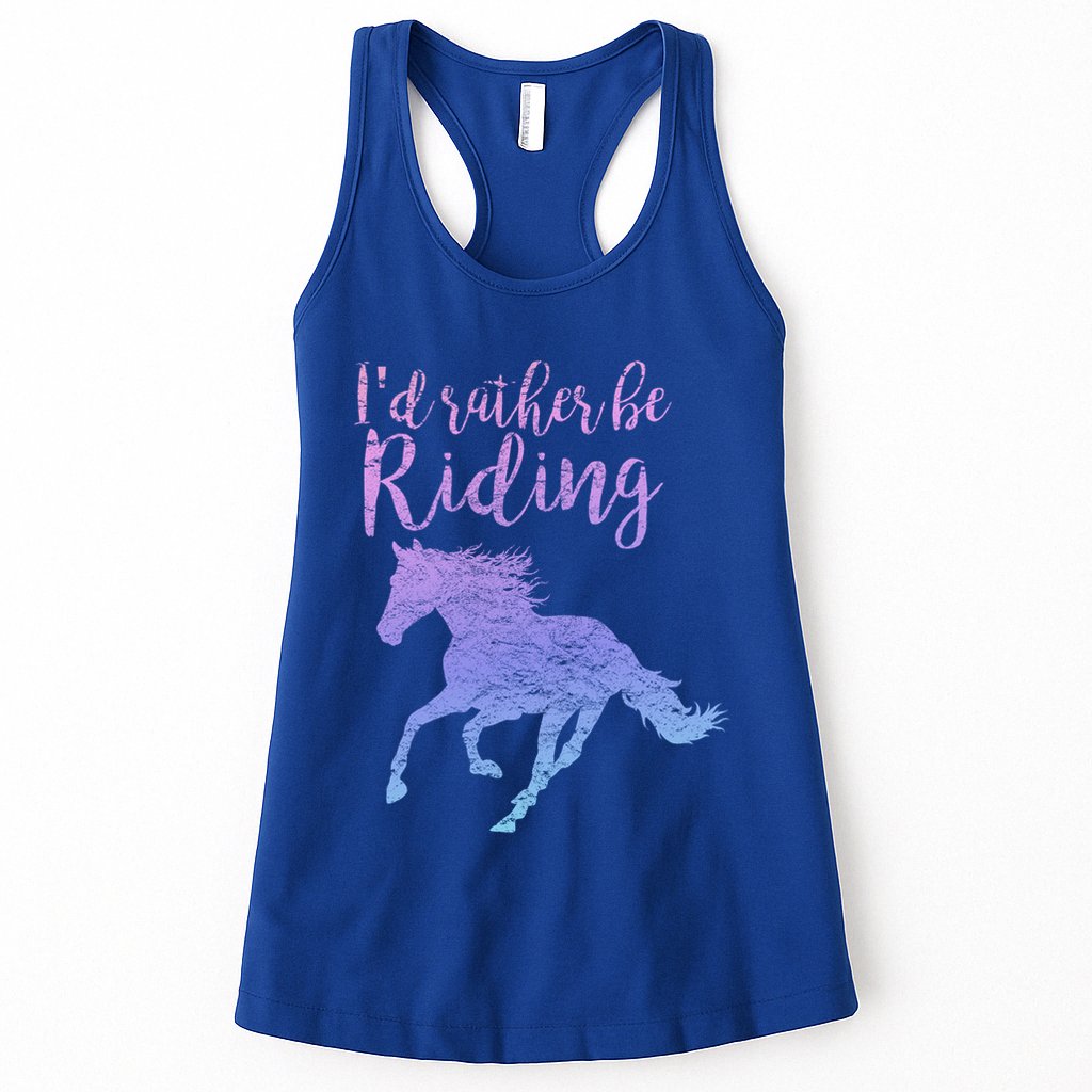 ID Rather Be Riding Horses Horseback Equestrian Rider Gift Womens Tank Top