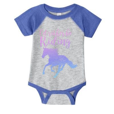 ID Rather Be Riding Horses Horseback Equestrian Rider Gift Infant Baby Jersey Bodysuit