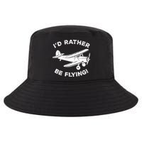I'd Rather Be Flying Funny Pilot & Aviation Airplane Gift Cool Comfort Performance Bucket Hat