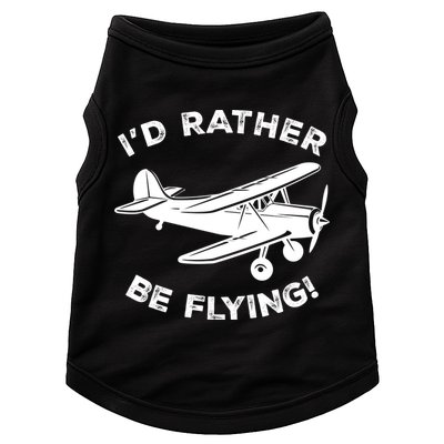 I'd Rather Be Flying Funny Pilot & Aviation Airplane Gift Doggie Tank