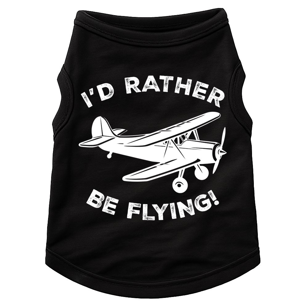 I'd Rather Be Flying Funny Pilot & Aviation Airplane Gift Doggie Tank