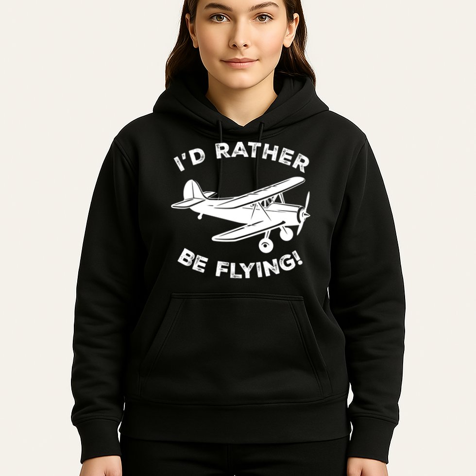 I'd Rather Be Flying Funny Pilot & Aviation Airplane Gift Hoodie
