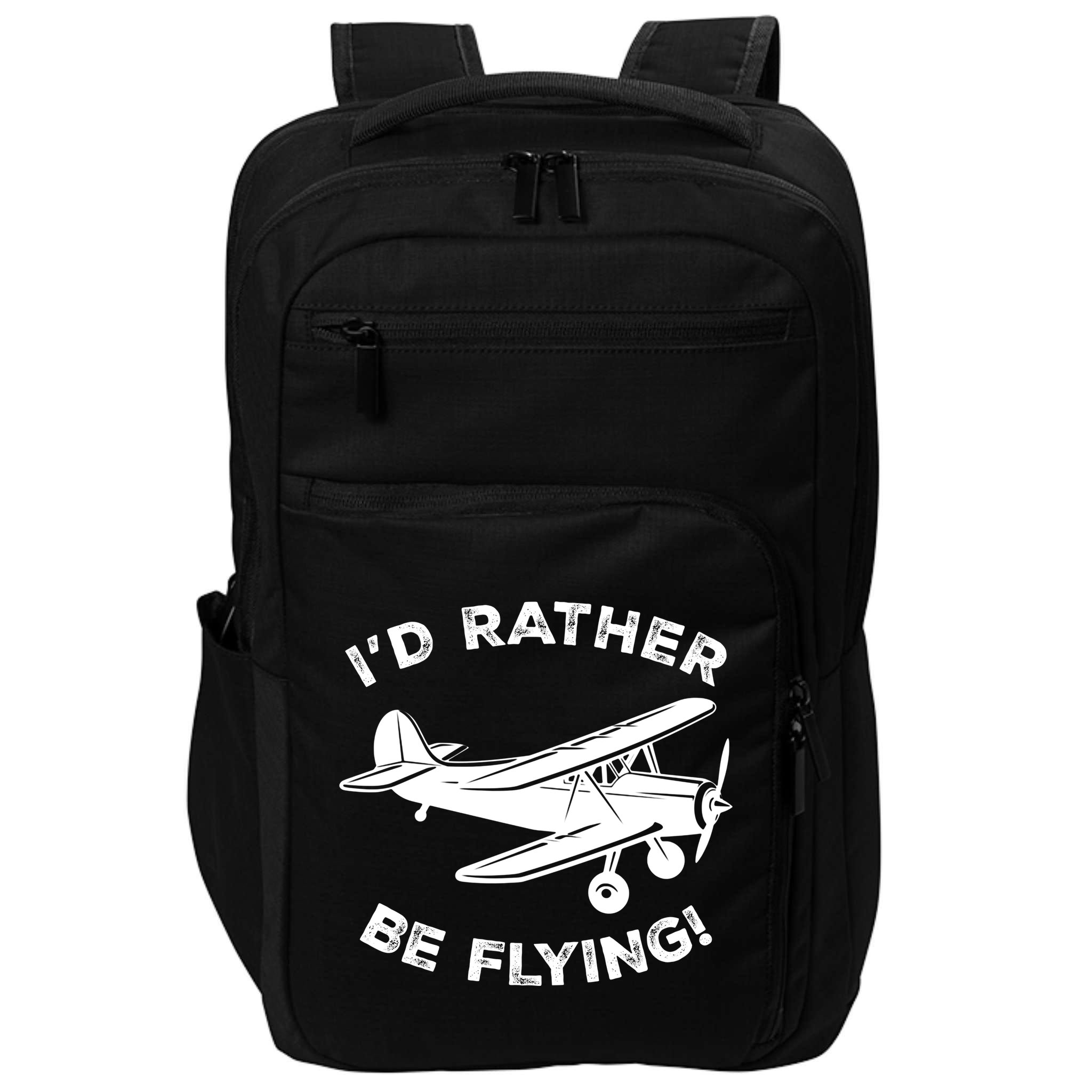 I'd Rather Be Flying Funny Pilot & Aviation Airplane Gift Impact Tech Backpack