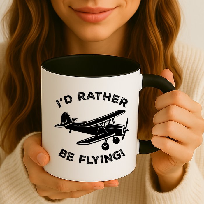I'd Rather Be Flying Funny Pilot & Aviation Airplane Gift Mug