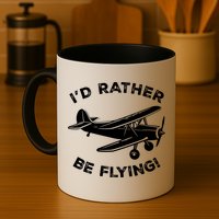I'd Rather Be Flying Funny Pilot & Aviation Airplane Gift Mug