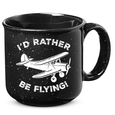 I'd Rather Be Flying Funny Pilot & Aviation Airplane Gift 15oz Campfire Ceramic Mug