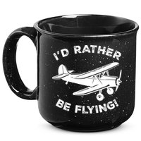 I'd Rather Be Flying Funny Pilot & Aviation Airplane Gift 15oz Campfire Ceramic Mug