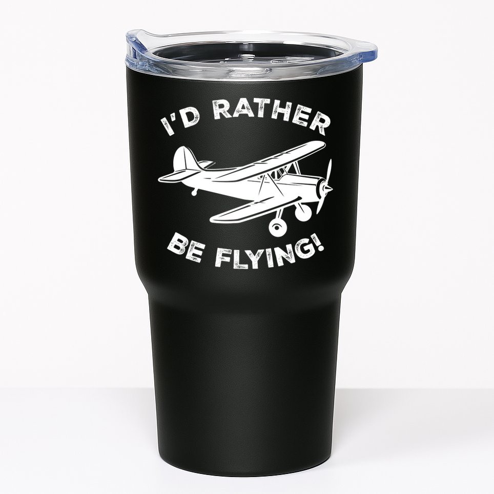 I'd Rather Be Flying Funny Pilot & Aviation Airplane Gift Tumbler