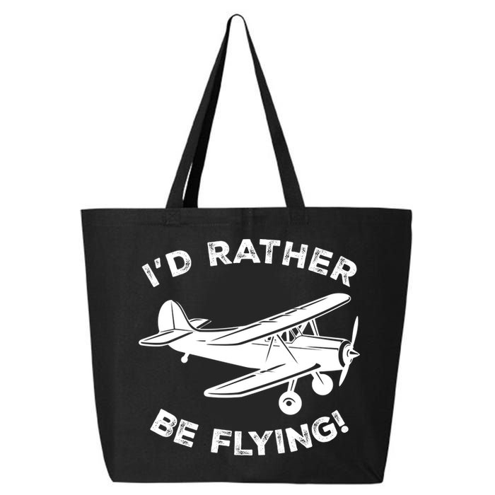 I'd Rather Be Flying Funny Pilot & Aviation Airplane Gift 25L Jumbo Tote