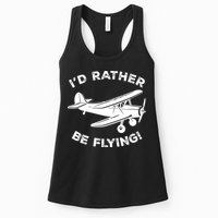 I'd Rather Be Flying Funny Pilot & Aviation Airplane Gift Womens Tank Top
