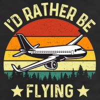 Id Rather Be Flying Funny Vintage Retro Airplane Pilot Gift Golf Towel