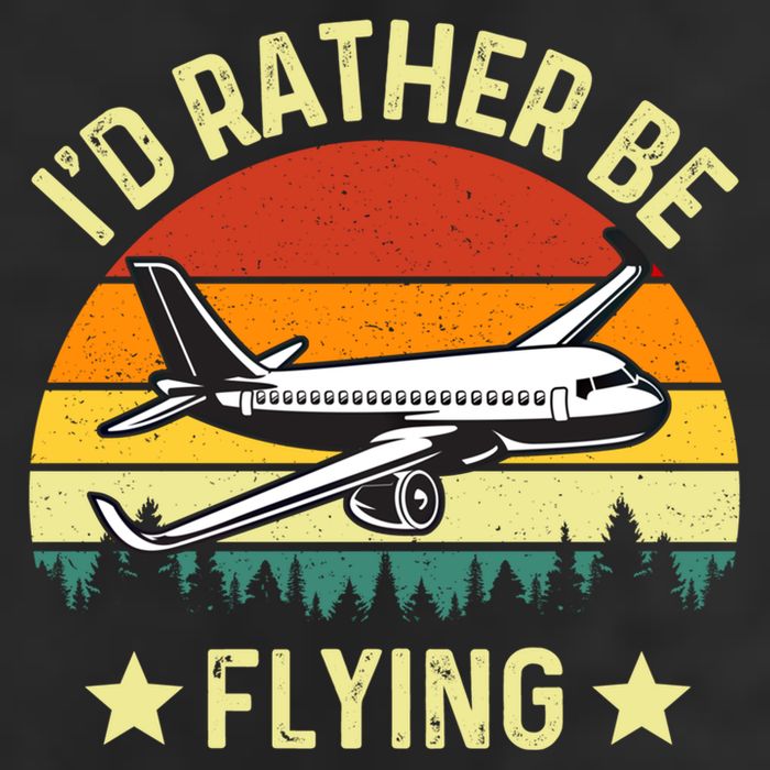 Id Rather Be Flying Funny Vintage Retro Airplane Pilot Gift Golf Towel