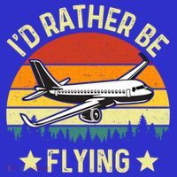 Id Rather Be Flying Funny Vintage Retro Airplane Pilot Gift Button