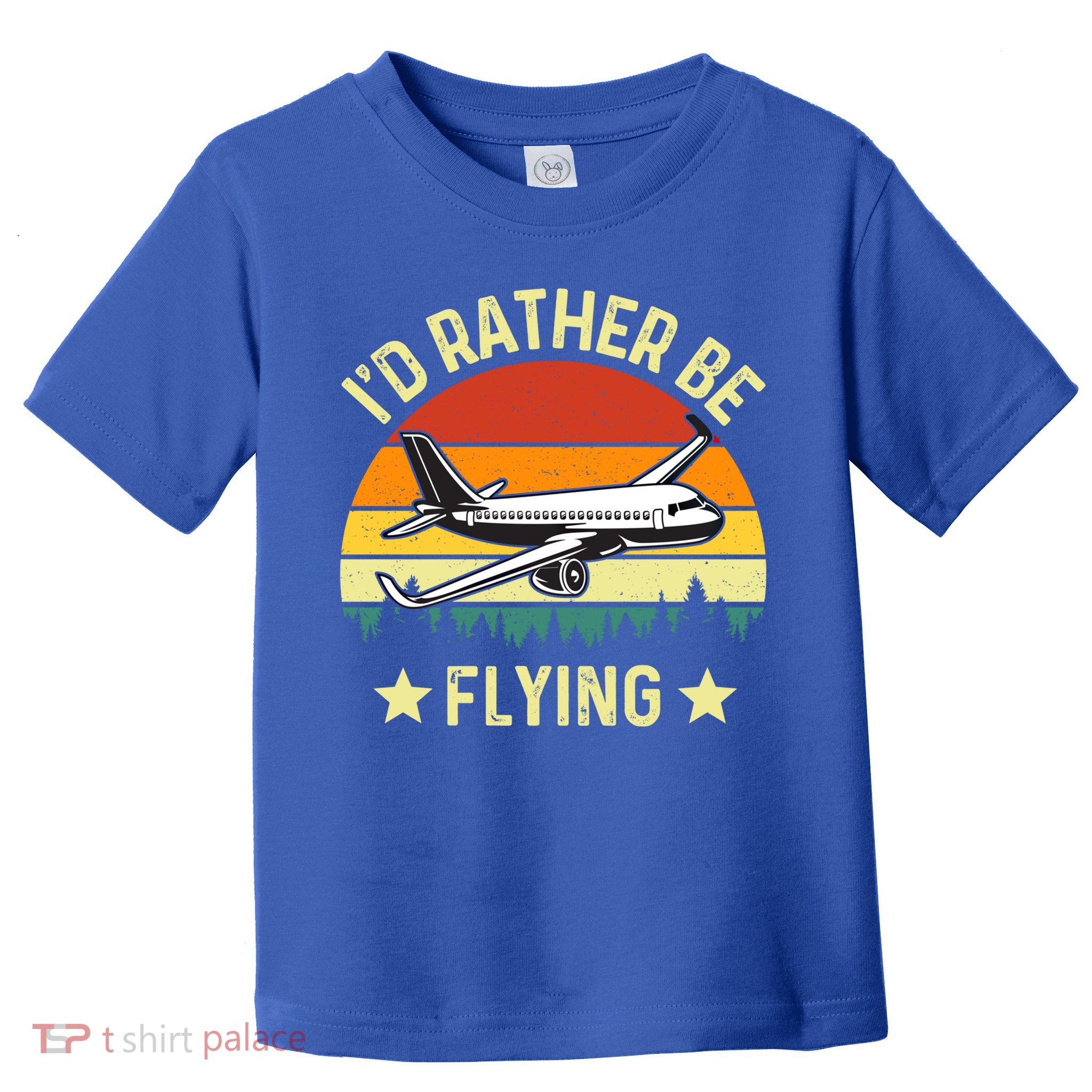 Id Rather Be Flying Funny Vintage Retro Airplane Pilot Gift Toddler T-Shirt