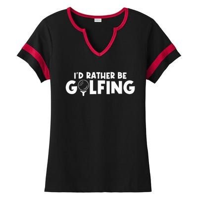 Id Rather Be Golfing Vintage Gift For Golf Lovers Golfers Ladies Halftime Notch Neck Tee