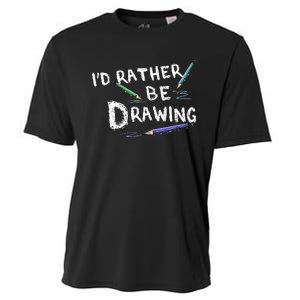 ID Rather Be Drawing Draw Sketch Pencil Artist Lovers Cooling Performance Crew T-Shirt