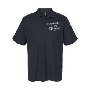 ID Rather Be Drawing Draw Sketch Pencil Artist Lovers Softstyle Adult Sport Polo