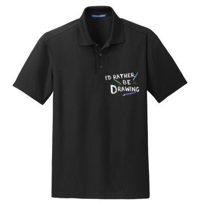 ID Rather Be Drawing Draw Sketch Pencil Artist Lovers Dry Zone Grid Polo