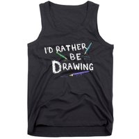 ID Rather Be Drawing Draw Sketch Pencil Artist Lovers Tank Top