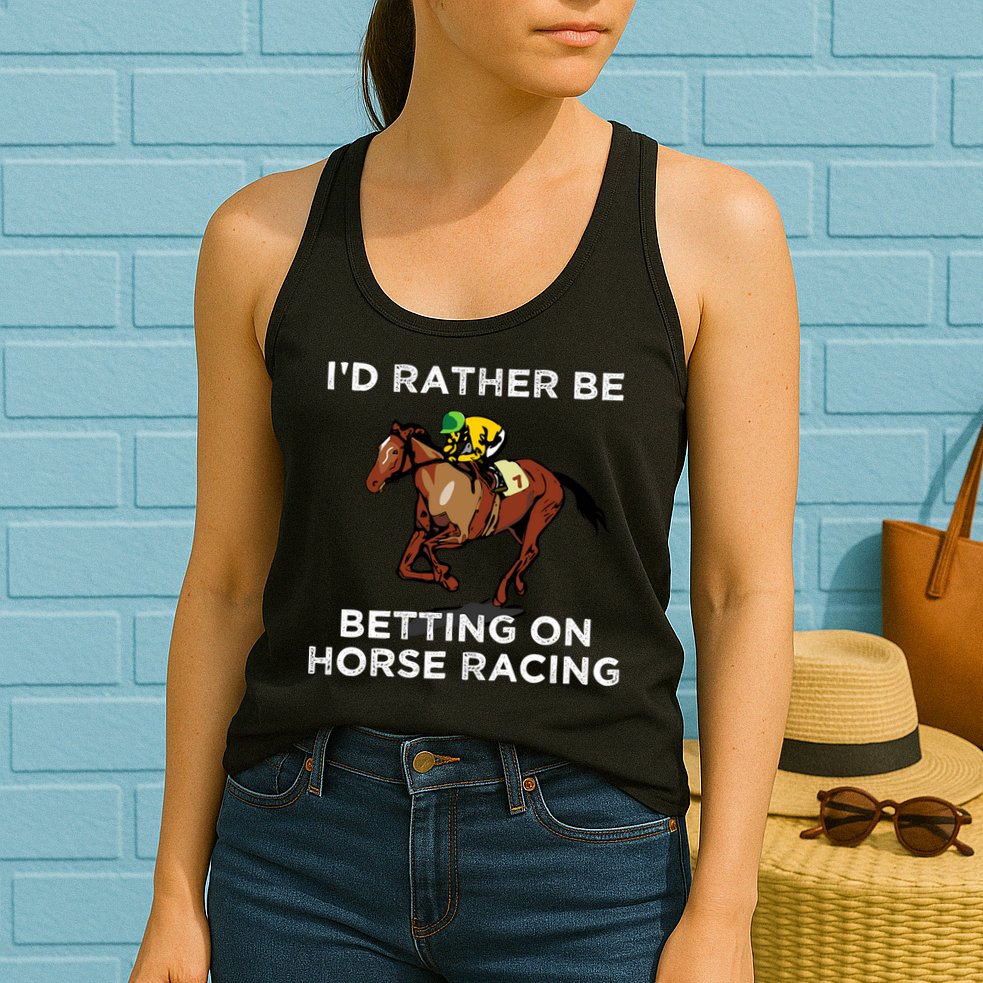 Id Rather Be Betting On Horses Horse Racing Betting Gift Womens Tank Top