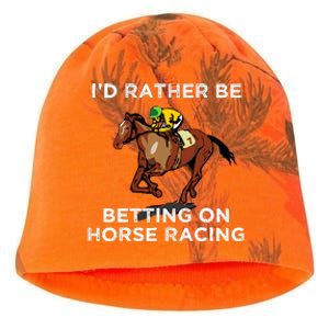 Id Rather Be Betting On Horses Horse Racing Betting Gift Kati - Camo Knit Beanie