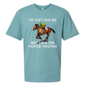 Id Rather Be Betting On Horses Horse Racing Betting Gift Sueded Cloud Jersey T-Shirt