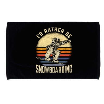 Id Rather Be Snowboarding Vintage For Snowboarder Boarding Gift Microfiber Hand Towel