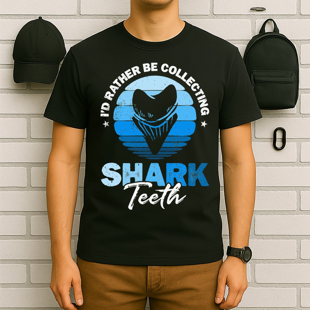 Id Rather Be Collecting Shark Teeth Fossil Tooth Hunter T-Shirt