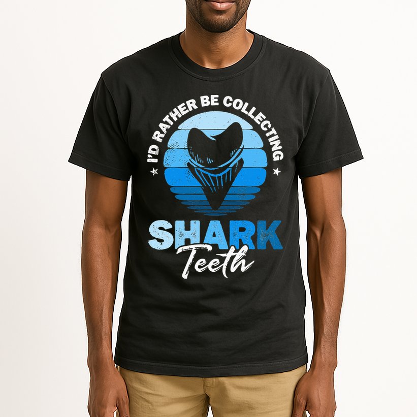 Id Rather Be Collecting Shark Teeth Fossil Tooth Hunter Tall T-Shirt