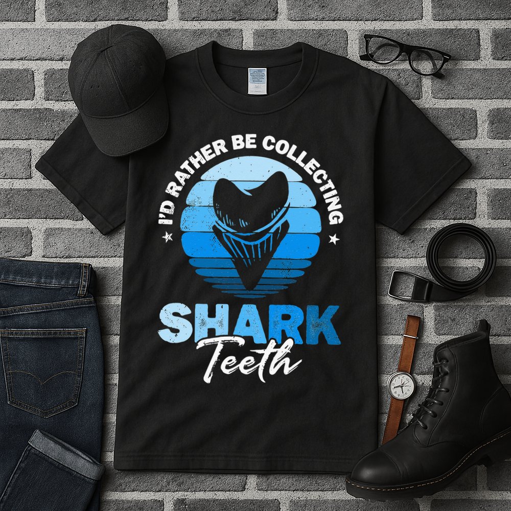 Id Rather Be Collecting Shark Teeth Fossil Tooth Hunter Tall T-Shirt