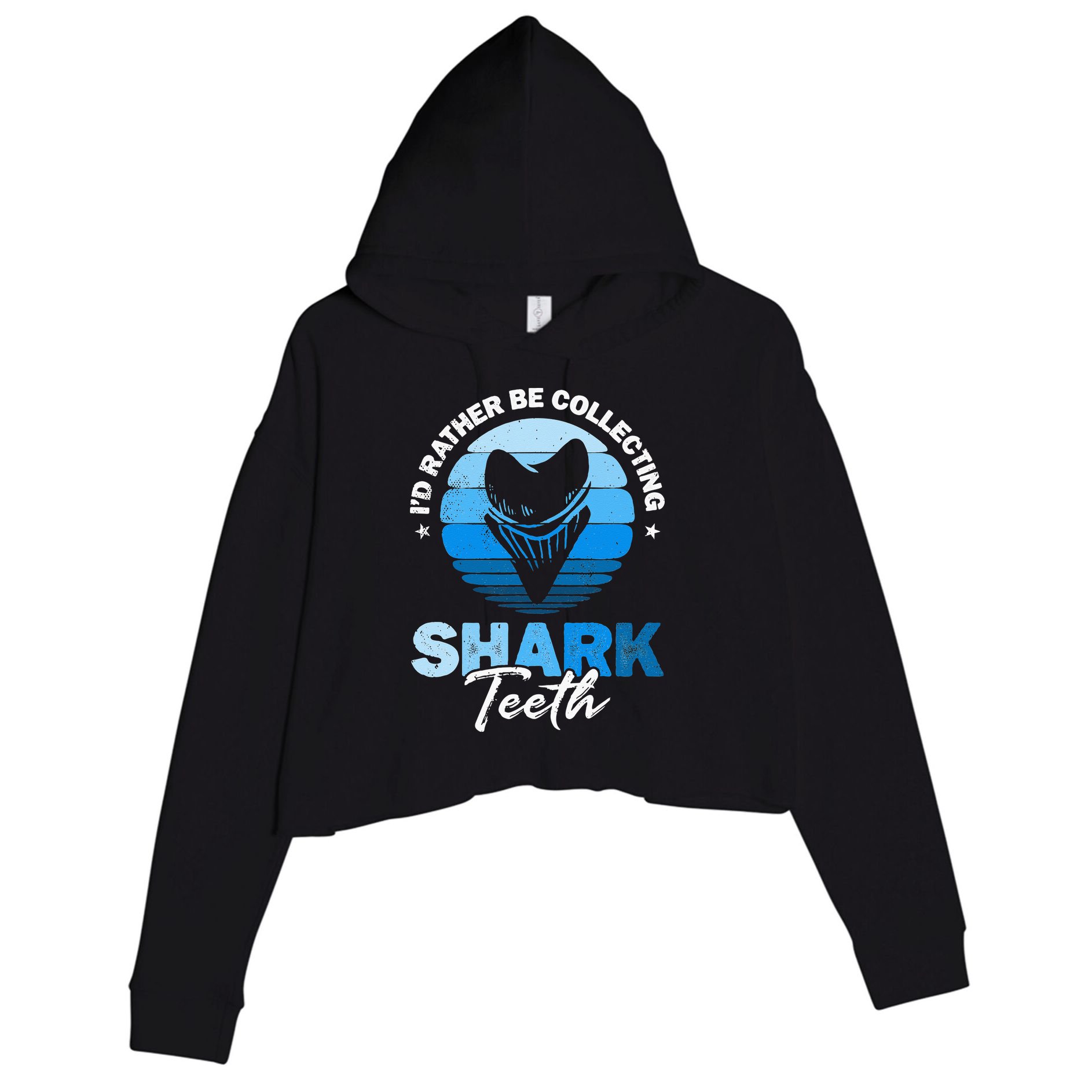 Id Rather Be Collecting Shark Teeth Fossil Tooth Hunter Crop Fleece Hoodie