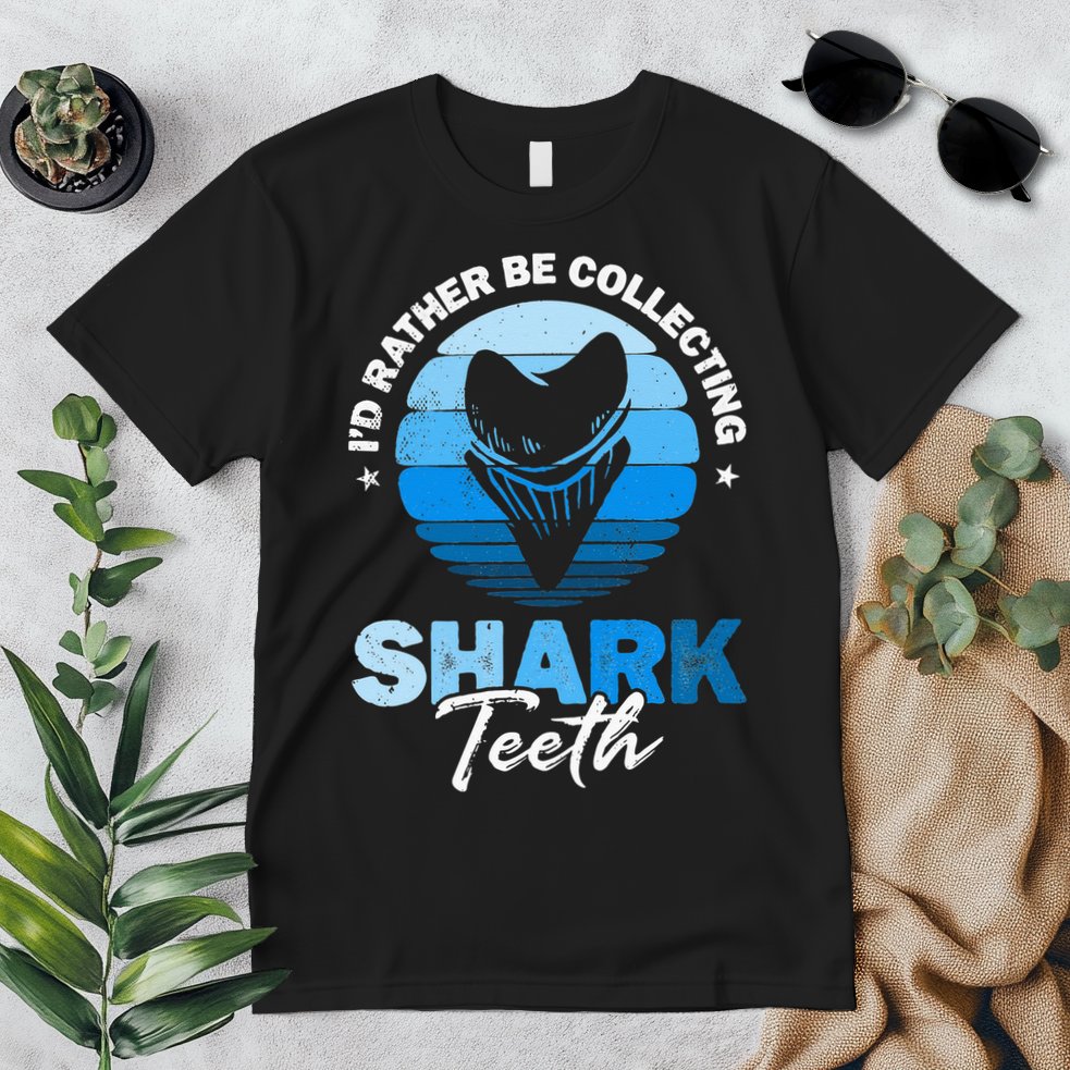 Id Rather Be Collecting Shark Teeth Fossil Tooth Hunter Premium T-Shirt