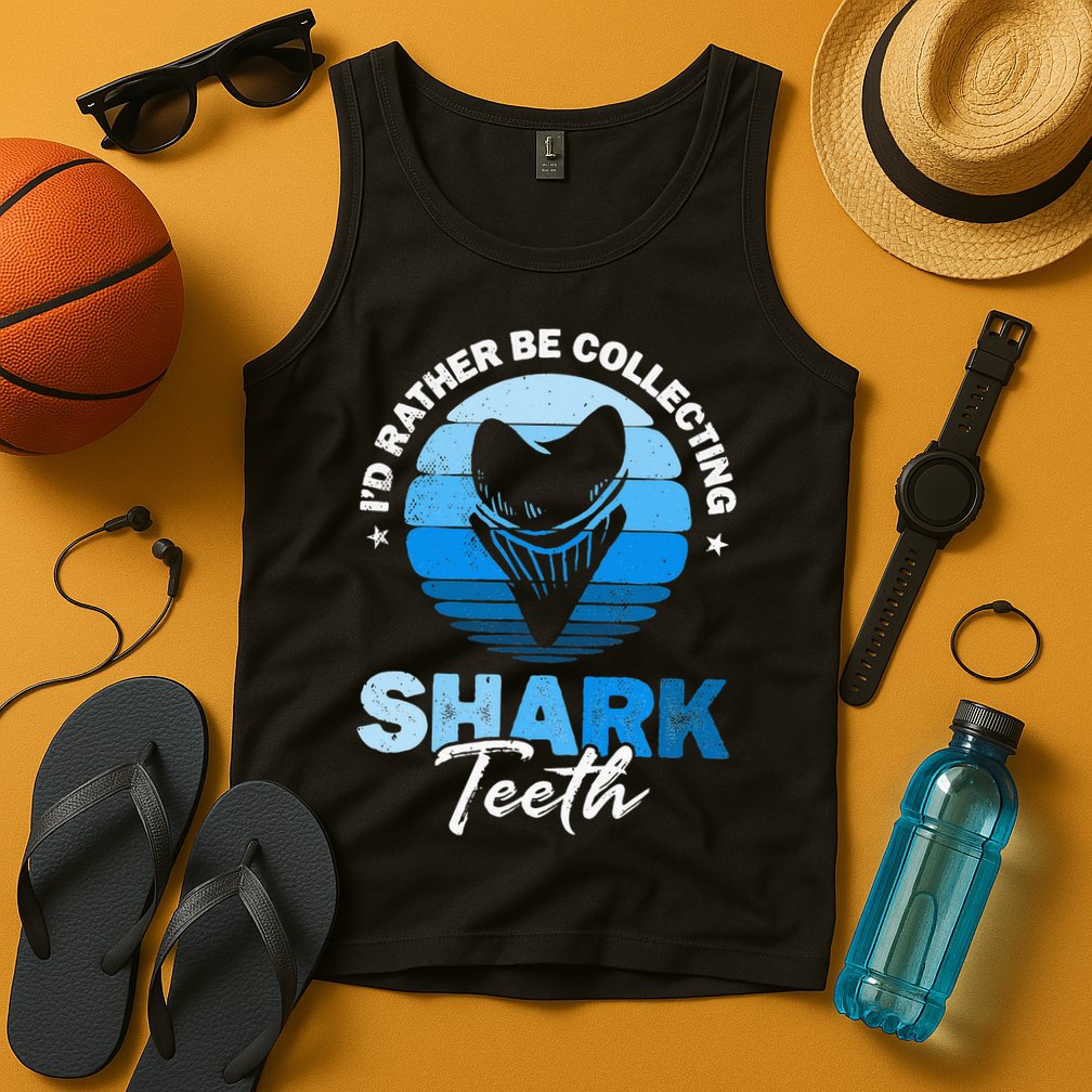 Id Rather Be Collecting Shark Teeth Fossil Tooth Hunter Tank Top
