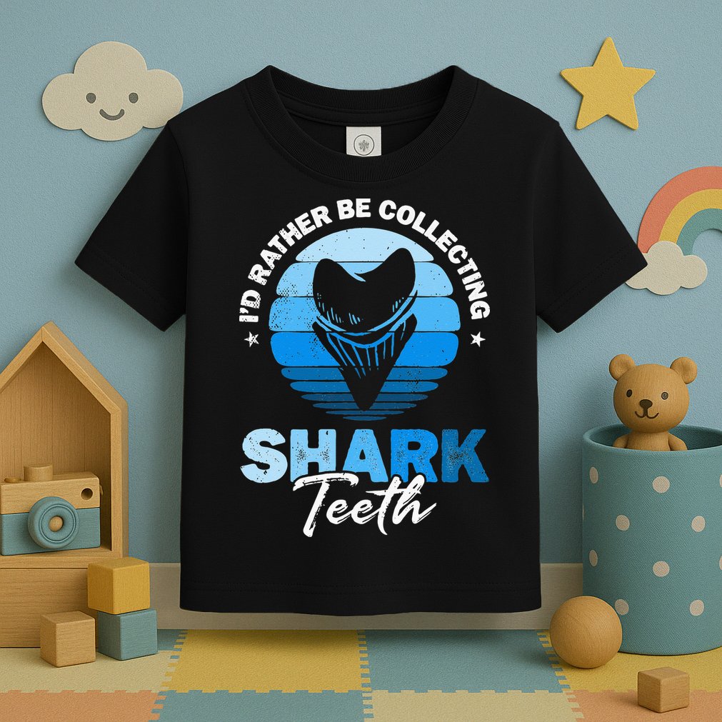 Id Rather Be Collecting Shark Teeth Fossil Tooth Hunter Toddler T-Shirt